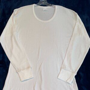 Bambu Dru Men’s XL White Waffle Knit Thermal Shirt Bamboo Cotton Eco Long Sleeve